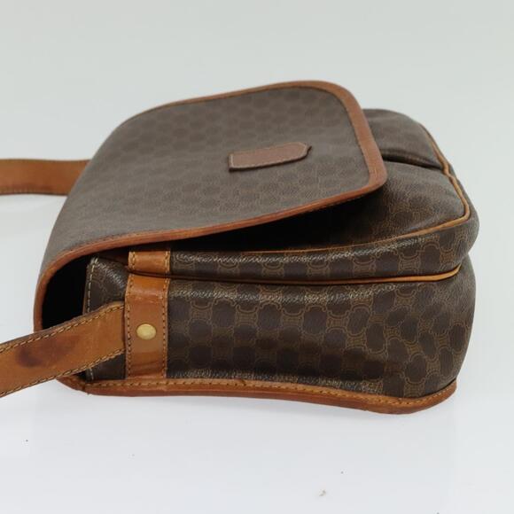 CELINE Macadam Canvas Shoulder Bag Pvc Leather Brown Gold - Picture 4 of 12